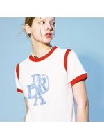 韓國PRENDA - SIDE COMBINATION PRDA TEE RED/WHITE